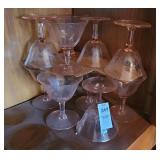Pink depression glass sherbets 11