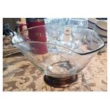 Glass bowl with sterling footer