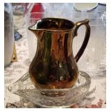 Small gold  Harvest Wade pitcher & glass heart