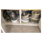 Shelf lot of kitchen ware