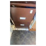 Metal filing cabinet with stained glass patterns