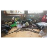 Desk top items including leaded glass items and