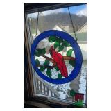 Leaded glass cardinal