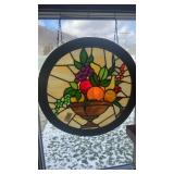 Leaded glass fruit bowl