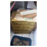 Damaged cabinet with sewing contents