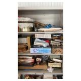 Cabinet contents/ calligraphy kit etc.