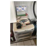 Plastic organizer full of winter clothing items