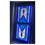 2 stained glass window  panels