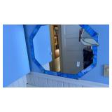 Leaded glass pelican mirror