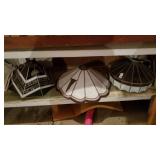 Lot of 3 stained glass lamp shades