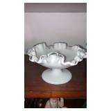Fenton silver crest candy dish 7" diam
