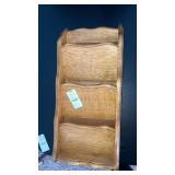 Wooden wall bill rack