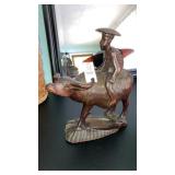 Carved wooden Indonesian statue 9" long