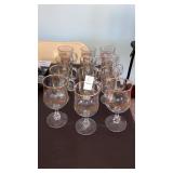 Holly glass pedestal mugs & stemware 12 pcs