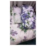 Lilacs print curtains, comforter lot curtains on