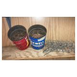 Peg hooks, hardware in cans