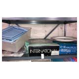 Shelf lot cake stand, tube pans,asst