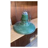 Green enamel light fixture