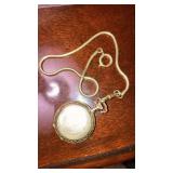 Crown ladies pocket watch w/ 12gf fob