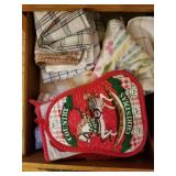 Kitchen towels/hot pads drawer lot