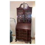 Mahogany drop-front secretary claw foot,
