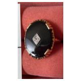 10k Onyx ring w/ stone