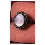 Sterling ring w/stone & ring guard