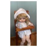 Baby doll with highchair