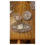 Three pieces of heavy glass