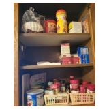 Misc spices, tea, coffee 3 shelf lot