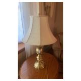 Pair of heavy brass lamps