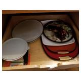 2 splatter screens &  trays drawer lot