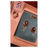 1/20 12k gf onyx earrings & small pin