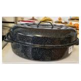 Speckled enamel ware roaster