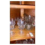 Show flight of glass, goblets and pitcher