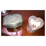 2 small jewelry trinket boxes