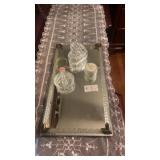 Dresser mirror and contents