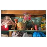 Easter Items on Top Shelf