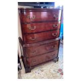 4-pc Drexel mahogany Art deco bedroom suite: bed,