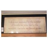 Inspirational saying plaque