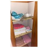Contents of closet, towels, washcloth, etc