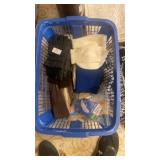 Basket of gloves, hats, heel liners etc