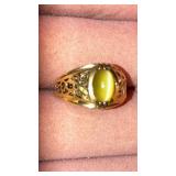 Tiger eye stone 12k HGE ring