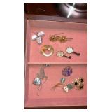 Costume jewelry pins & locket