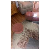 Pair of padded footstools