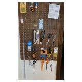 Peg board of scissors