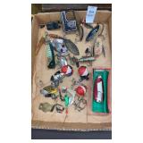 Fishing lures, fishing license 1967 and 1960.