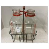 2 HILLVALE Farm Dairy 1/2 gal bottles in carrier