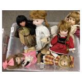 Box lot of dolls