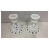 Westmorland milk glass - candle holders - 5